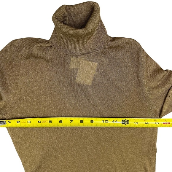 Jan & Carlos Gold Semi Sheer Turtleneck SZ 40 EU/8 US Deadstock Luxury NWT $425 - Picture 9 of 11